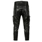 Pantalon de moto en cuir noir pour biker