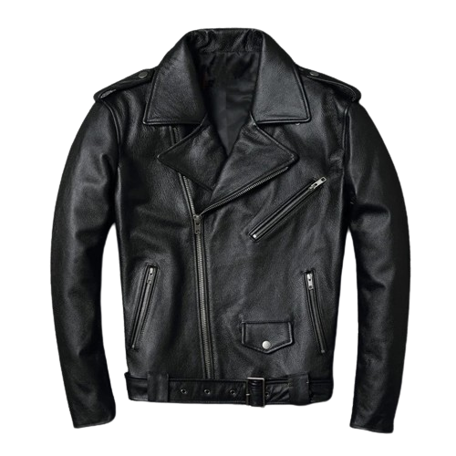 Perfecto cintré en cuir noir
