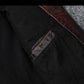 Veste biker marron en cuir de vachette vintage