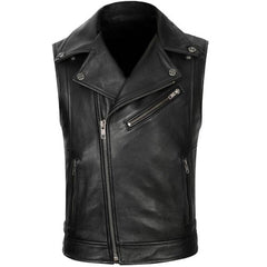 Gilet biker en cuir - inaf
