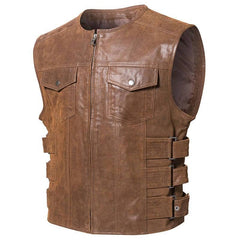 Gilet cuir biker - arnold